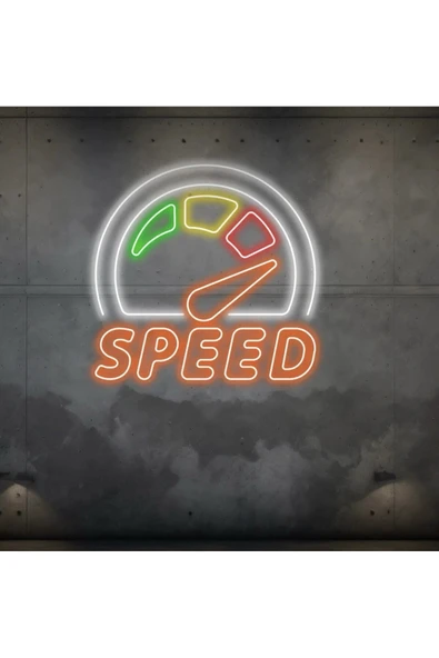 SPEED Yazılı ve Şekilli Neon Tabela ürün görseli 1