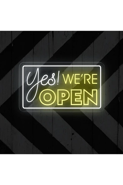 Yes! WE'RE OPEN Yazılı Neon Tabela ürün görseli 1