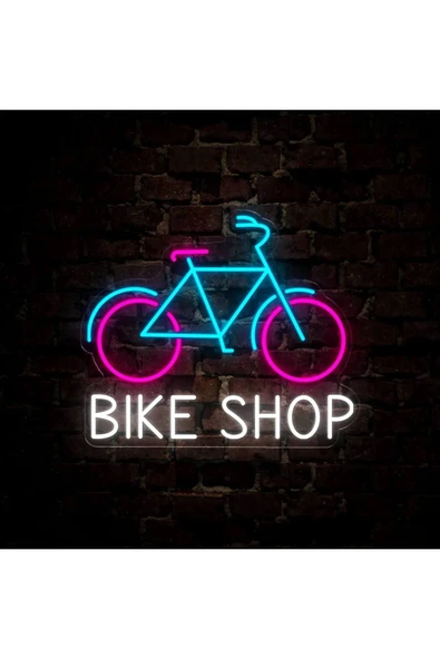 BIKE SHOP Yazılı ve Şekilli Neon Tabela ürün görseli 1