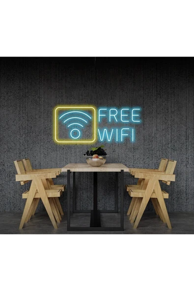 FREE WIFI Yazılı ve Şekilli Neon Tabela ürün görseli 1