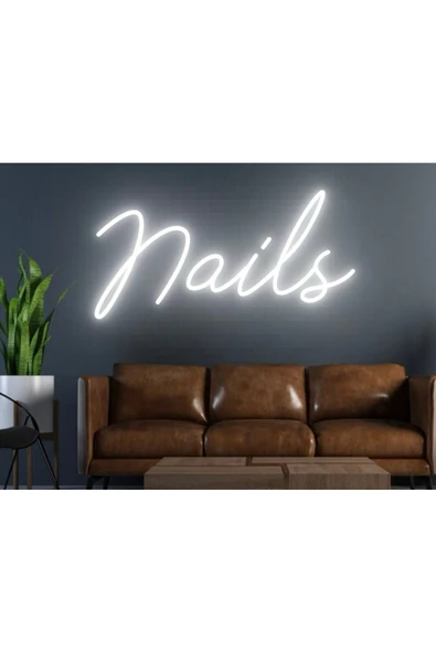 Nails Yazılı Neon Tabela ürün görseli 1