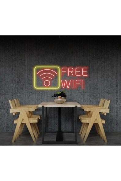 FREE WIFI Yazılı ve Şekilli Neon Tabela ürün görseli 1