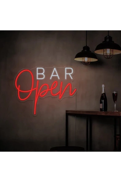 Open BAR Yazılı Neon Tabela ürün görseli 1