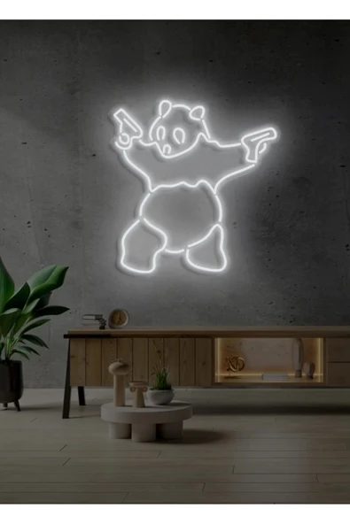 Panda Figürlü Neon Tabela ürün görseli 1