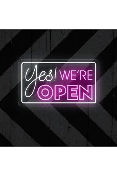 Yes! WE'RE OPEN Yazılı Neon Tabela ürün görseli 1