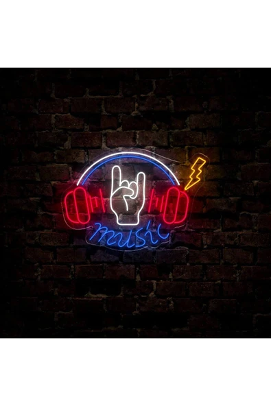 Music Yazılı ve Şekilli Neon Tabela ürün görseli 1