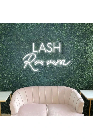 LASH Room Yazılı ve Kirpik Figürlü Neon Tabela ürün görseli 1