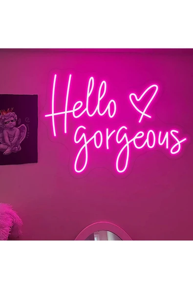 Hello gorgeous Yazılı Neon Tabela ürün görseli 1