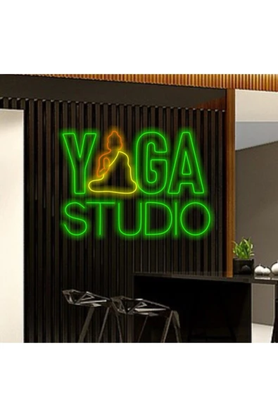 YOGA STUDIO Yazılı ve Şekilli Neon Tabela ürün görseli 1