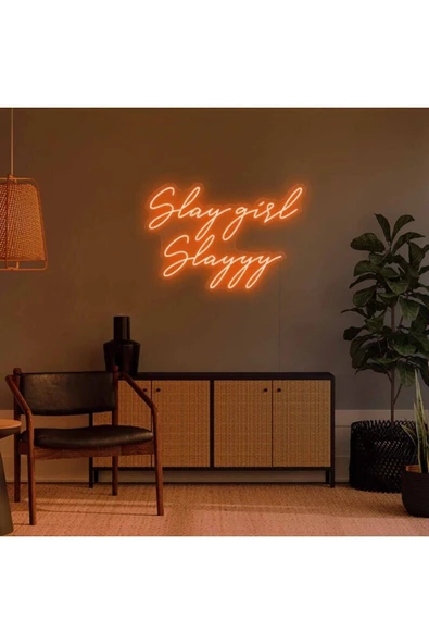 Slay girl Slayyy Yazılı Neon Tabela ürün görseli 1