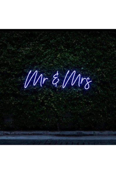 Mr & Mrs Yazılı Neon Tabela ürün görseli 1