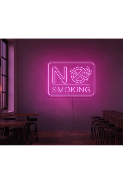 NO SMOKING Yazılı ve Şekilli Neon Tabela ürün görseli 1