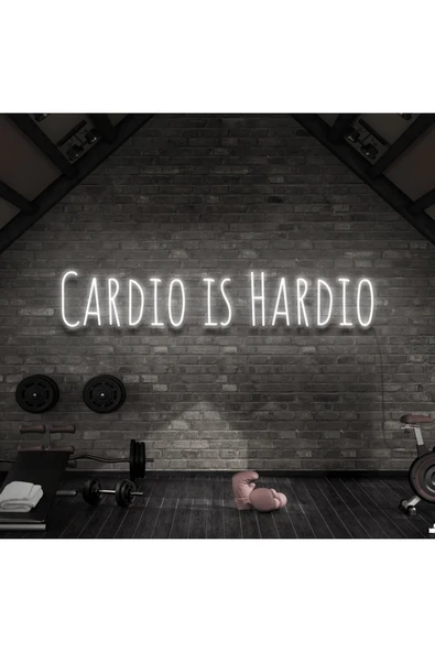 CARDIO IS HARDIO Yazılı Neon Tabela ürün görseli 1