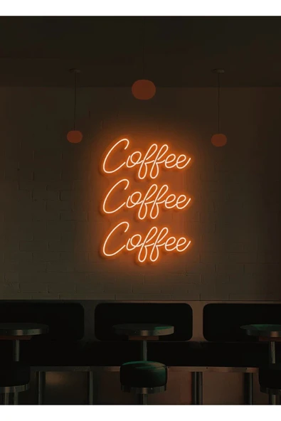 Coffee Coffee Coffee Yazılı Neon Tabela ürün görseli 1