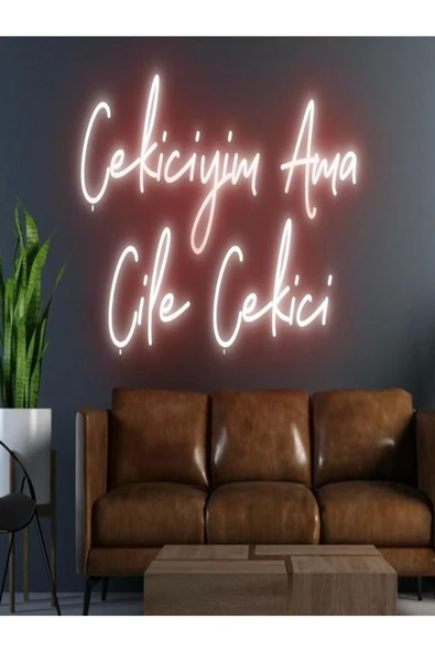 Çekiciyim Ama Çile Çekici Yazılı Neon Tabela ürün görseli 1
