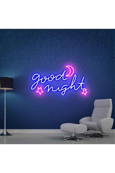Good Nıght Yazılı ve Şekilli Neon Tabela ürün görseli 1