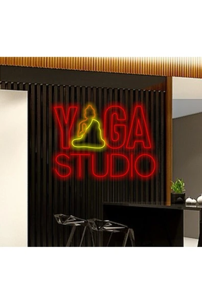 YOGA STUDIO Yazılı ve Şekilli Neon Tabela ürün görseli 1