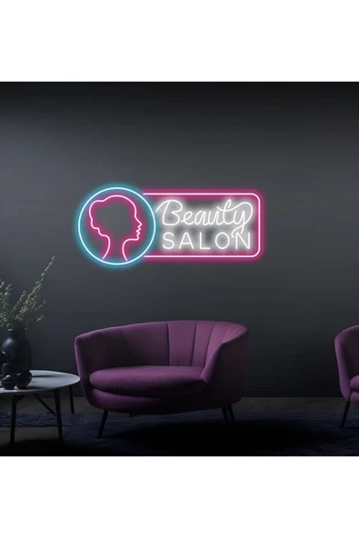 Beauty Salon Yazılı ve Şekilli Güzellik Salonlarına Özel Neon Tabela ürün görseli 1