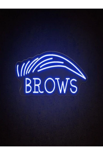 BROWS Yazılı Kaş Figürlü Neon Tabela - Resim 2