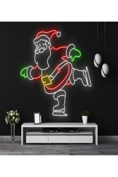 Noel Baba Figürlü Yılbaşı Temalı Neon Tabela ürün görseli 1