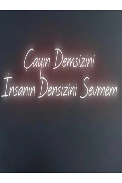 Çayın Demsizini İnsanın Densizini Sevmem Yazılı Neon Tabela ürün görseli 1