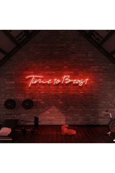 Time to Beast Yazılı Neon Tabela ürün görseli 1