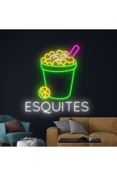 ESQUITES Yazılı ve Şekilli Neon Tabela ürün görseli 1