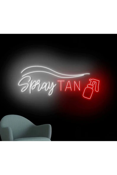 Spray TAN Yazılı ve Şekilli Neon Tabela - Resim 2
