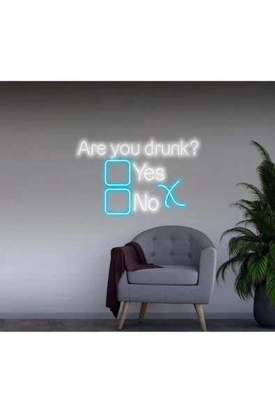Are you drunk? Yazılı ve Şekilli Neon Tabela ürün görseli 1