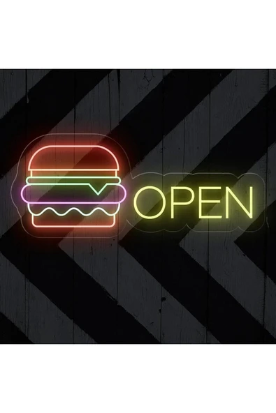 OPEN Yazılı ve Şekilli Neon Tabela ürün görseli 1