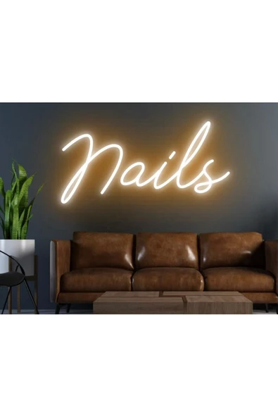Nails Yazılı Neon Tabela ürün görseli 1