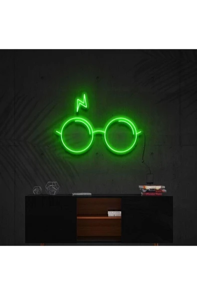 Harry Potter Gözlük ve Yara İzli Neon Tabela ürün görseli 1