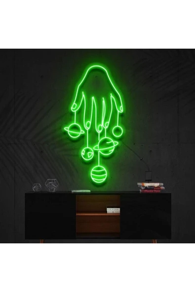 El Gezegenler Galaksi Figürlü Dekoratif Neon Tabela ürün görseli 1