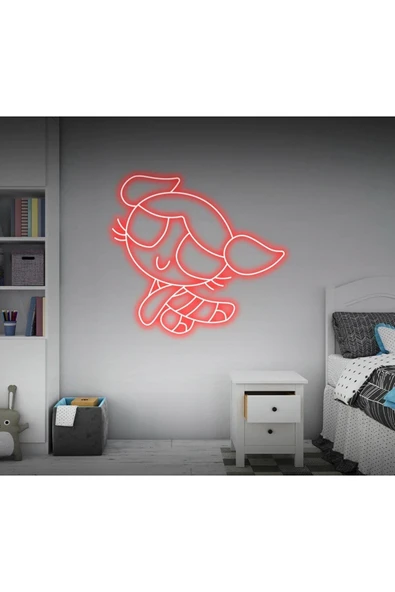 Power Puff Girls Bubbles Figürlü Neon Tabela ürün görseli 1