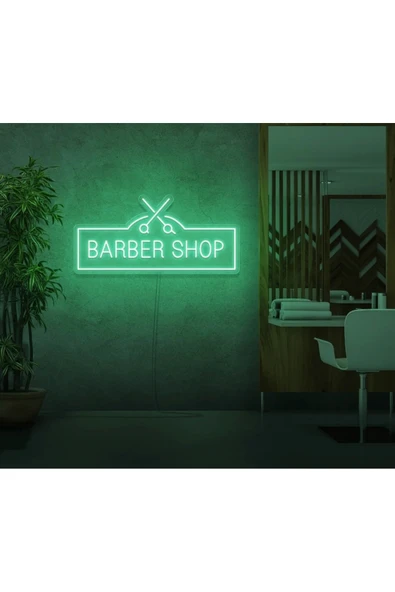 BARBER SHOP Yazılı ve Şekilli Neon Tabela ürün görseli 1