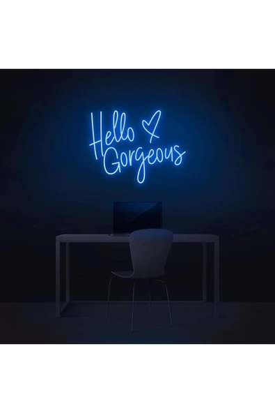 Hello Gorgeous Yazılı ve Şekilli Neon Tabela ürün görseli 1