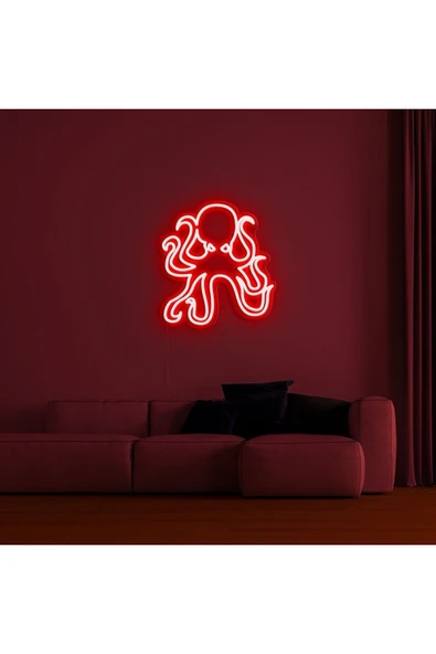 Ahtapot Figürlü Neon Tabela ürün görseli 1