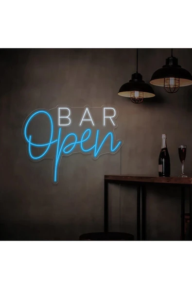 Open BAR Yazılı Neon Tabela ürün görseli 1