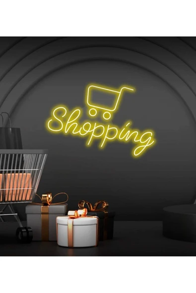 Shopping Yazılı ve Şekilli Neon Tabela ürün görseli 1