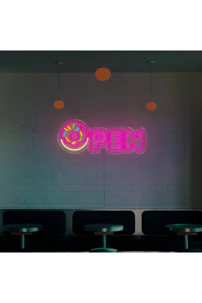 OPEN Yazılı ve Şekilli Neon Tabela - Resim 2
