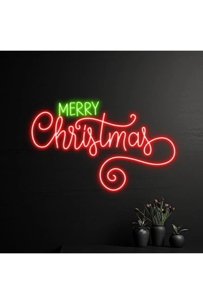 MERRY Christmas Yazılı Yılbaşı Temalı Neon Tabela ürün görseli 1