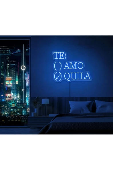 TE:AMO/QUILA Yazılı ve Şekilli Neon Tabela ürün görseli 1