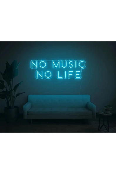 NO MUSİC NO LIFE Yazılı Neon Tabela ürün görseli 1