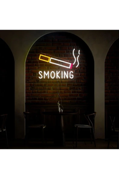 SMOKING Yazılı ve Şekilli Neon Tabela ürün görseli 1