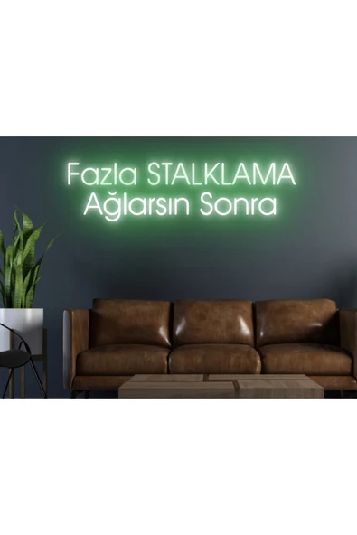 Fazla Stalklama Ağlarsın Sonra Yazılı Neon Tabela ürün görseli 1