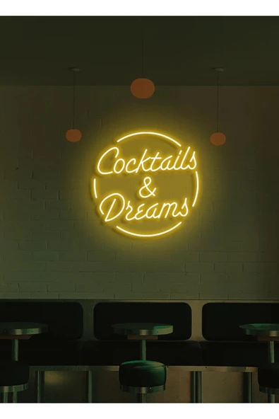 Coctails & Dreams Yazılı Neon Tabela ürün görseli 1