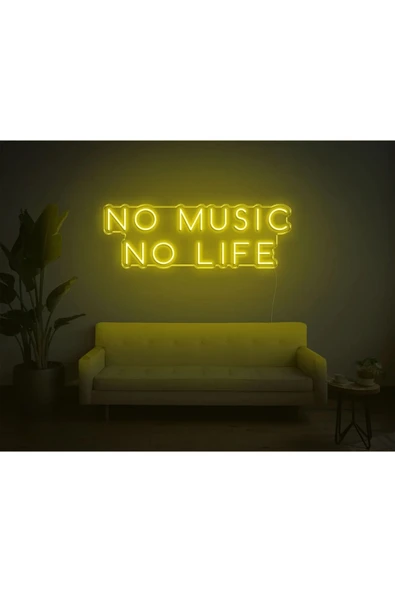 NO MUSİC NO LIFE Yazılı Neon Tabela ürün görseli 1