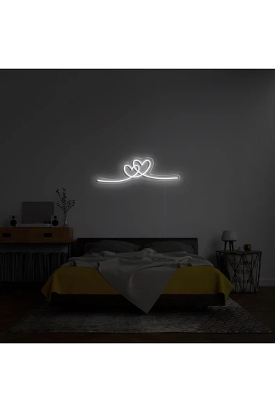 Double Heart Şekilli Neon Tabela ürün görseli 1
