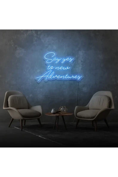 Say Yes To New Adventures Yazılı Neon Tabela ürün görseli 1