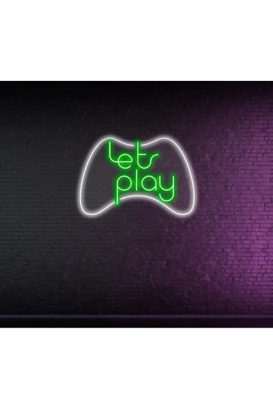 Lets play Yazılı ve Şekilli Neon Tabela ürün görseli 1